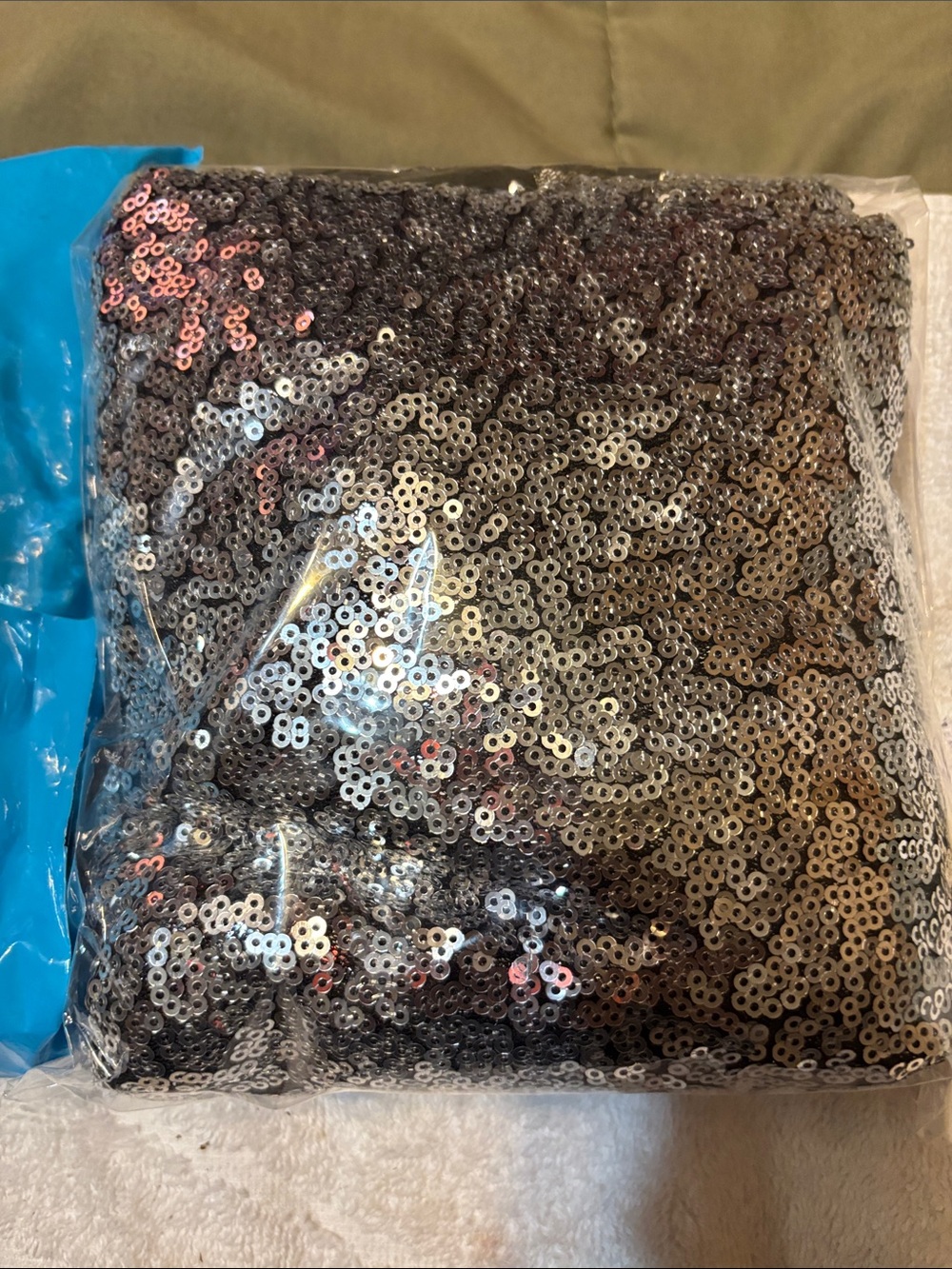 Sequin Backdrop Fabric- Iridescent Silver and Coffee (2 packs)